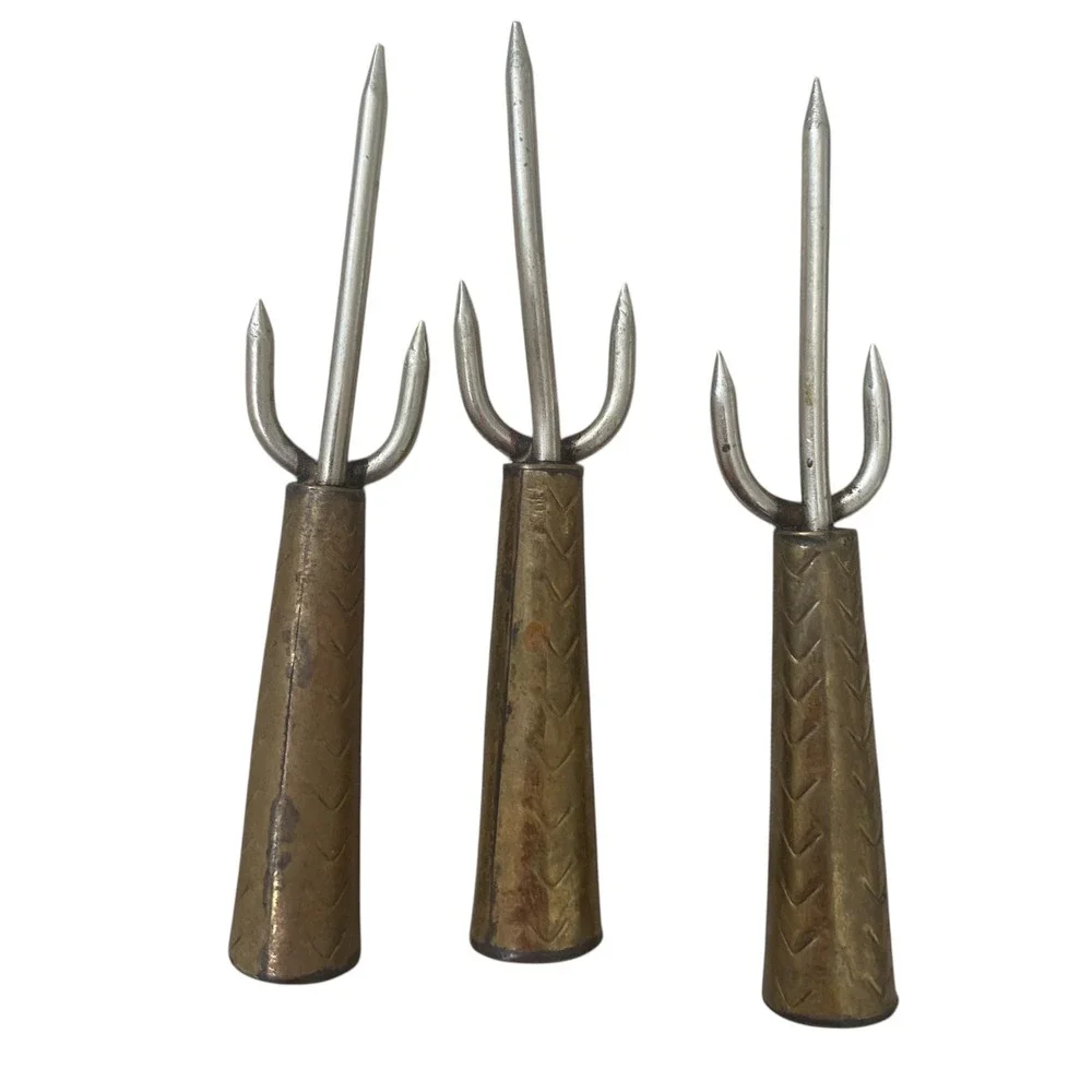 Vintage Mexico Brass Trident Cocktail Picks Set‎ of 7 Mid Century Barware 3 Inch